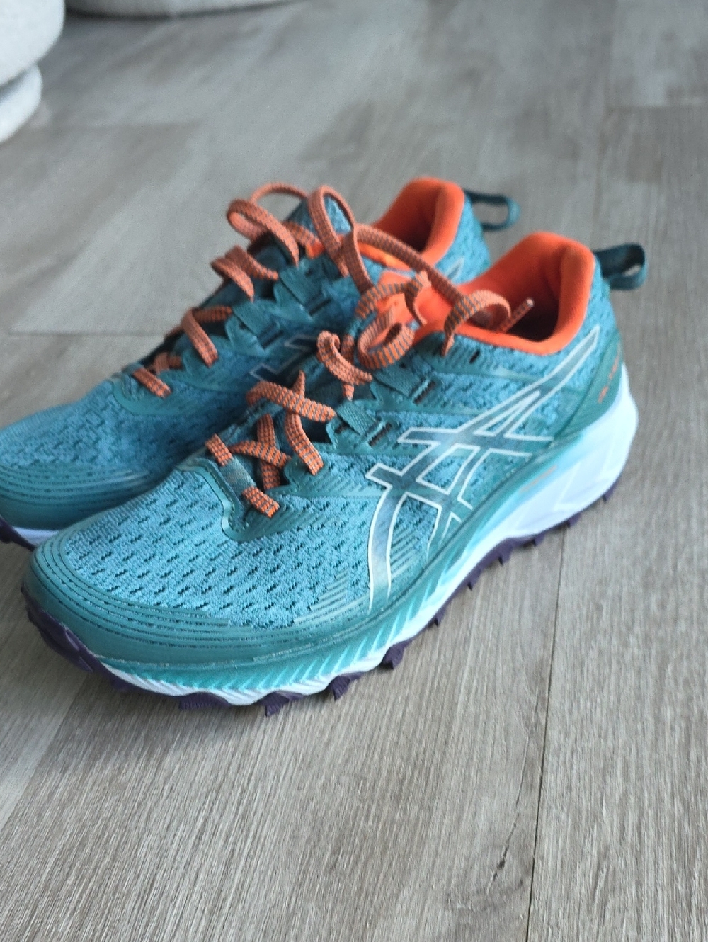 Asics Teal and Orange Women's Running Sneakers